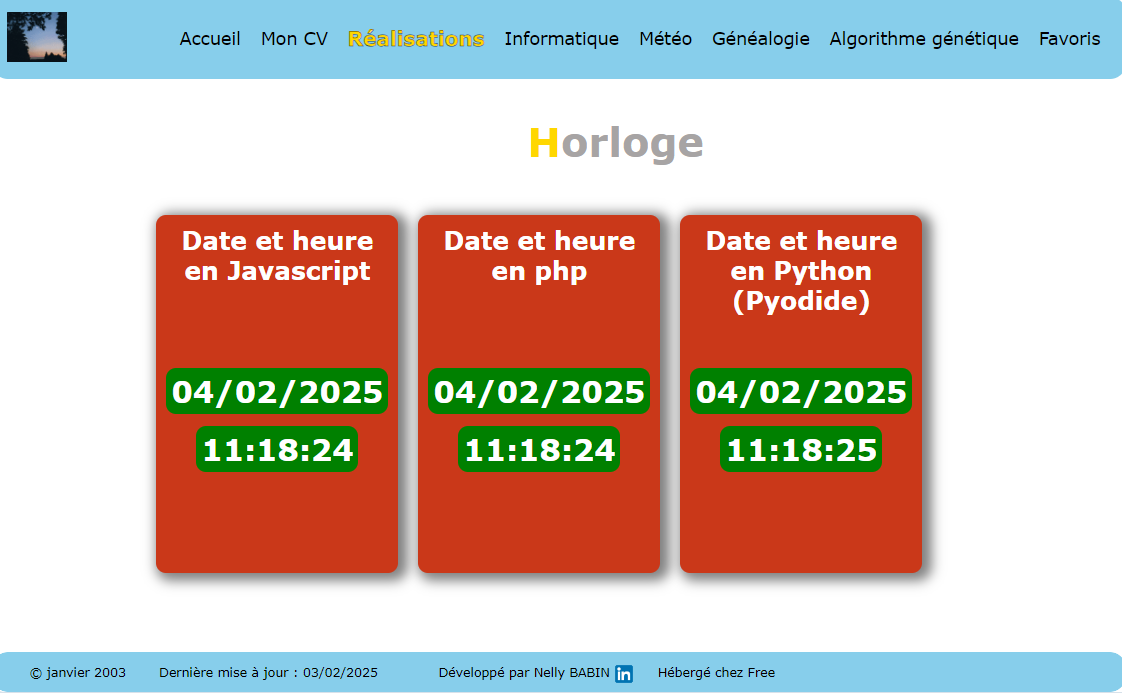 capture page horloges